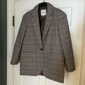 Madewell Larsen Blazer in Herringbone Plaid